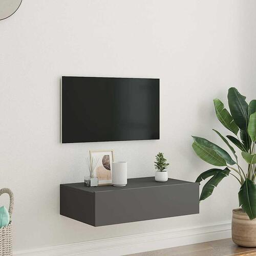 Tv-bord med LED-lys 60x35x15,5 cm grå