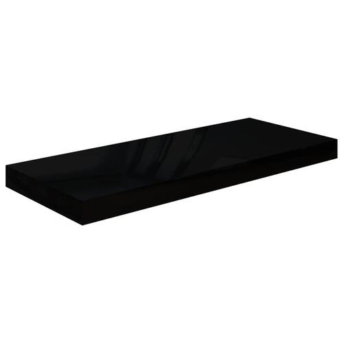 Væghylde 60x23,5x3,8 cm MDF sort højglans