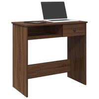 Skrivebord 80x40x75 cm konstrueret træ brun egetræsfarve
