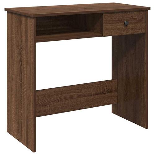 Skrivebord 80x40x75 cm konstrueret træ brun egetræsfarve