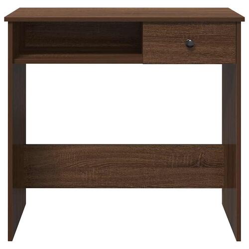 Skrivebord 80x40x75 cm konstrueret træ brun egetræsfarve