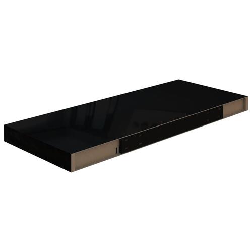Væghylde 60x23,5x3,8 cm MDF sort højglans