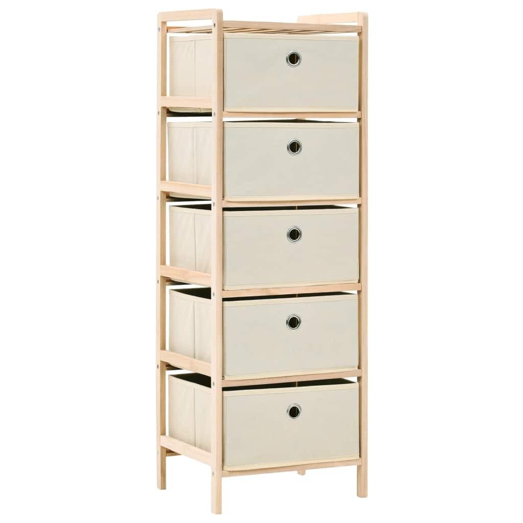 Opbevaringsstativ med 5 stofkurve cedertræ beige