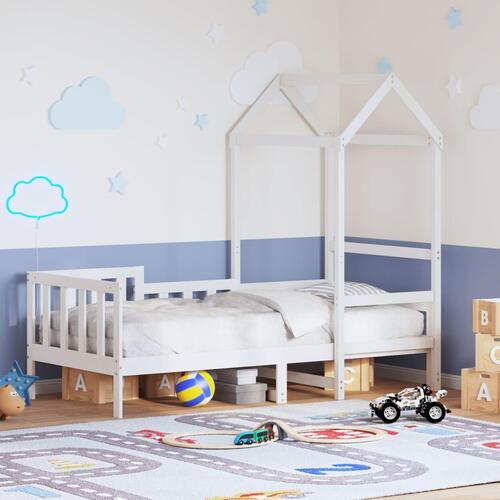 Daybed med tag 90x190 cm massivt fyrretræ hvid