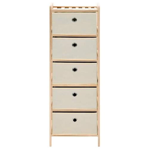 Opbevaringsstativ med 5 stofkurve cedertræ beige