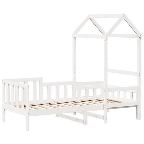 Daybed med tag 90x190 cm massivt fyrretræ hvid