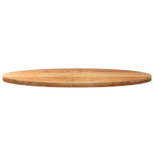 Bordplade 140x60x4 cm massivt egetræ oval lysebrun