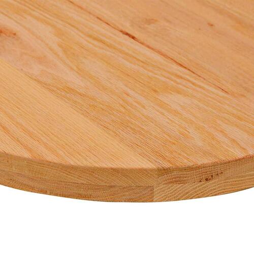 Bordplade 140x60x4 cm massivt egetræ oval lysebrun