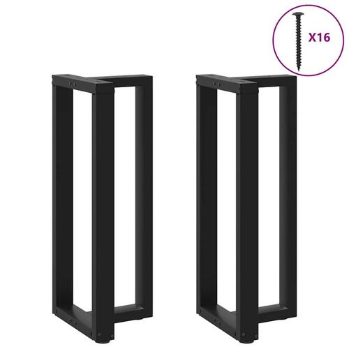 Barbordsben T-formet 2 stk 40x35x(100-101) cm stål sort