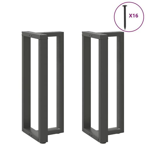 Barbordsben T-formet 2 stk 40x35x(100-101) cm stål antracitgrå