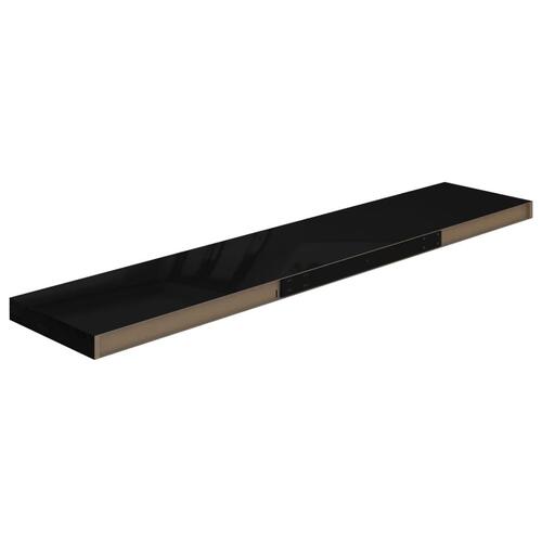 Væghylder 4 stk. 120x23,5x3,8 cm MDF sort højglans