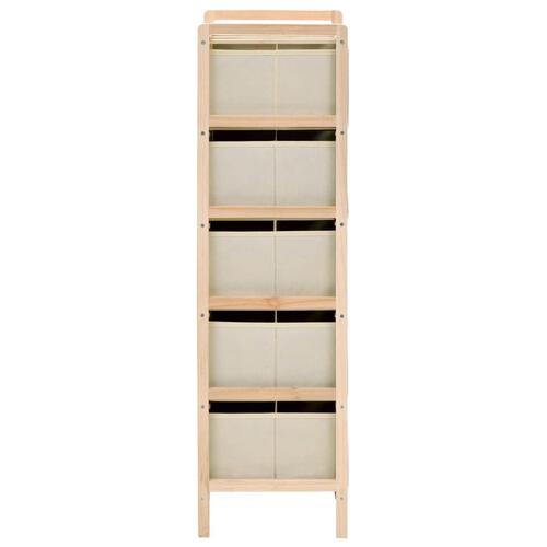 Opbevaringsstativ med 5 stofkurve cedertræ beige