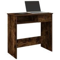 Skrivebord 80x40x75 cm konstrueret træ røget egetræsfarve