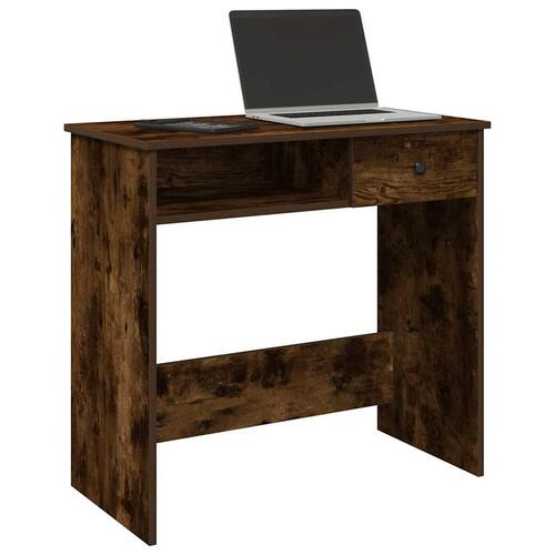 Skrivebord 80x40x75 cm konstrueret træ røget egetræsfarve