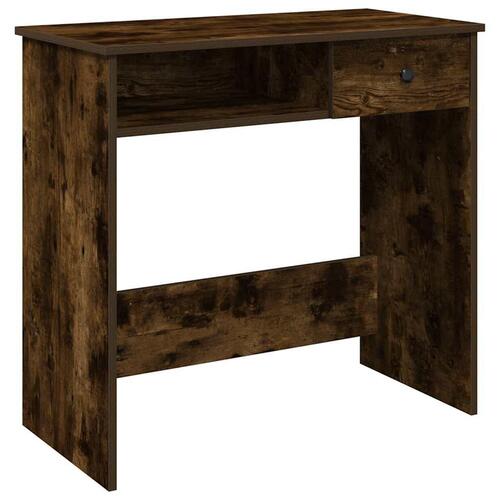 Skrivebord 80x40x75 cm konstrueret træ røget egetræsfarve