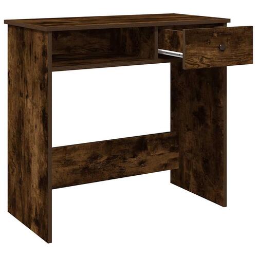 Skrivebord 80x40x75 cm konstrueret træ røget egetræsfarve
