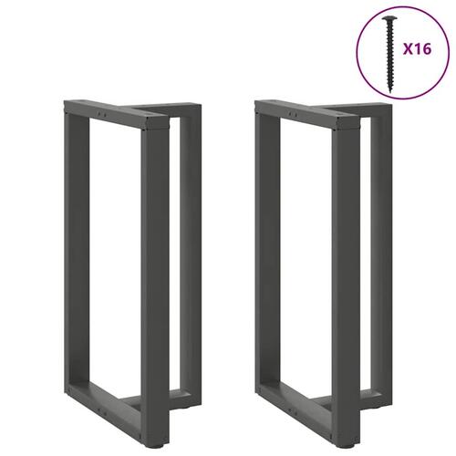 Barbordsben T-formet 2 stk 60x35x(100-101) cm stål antracitgrå