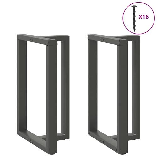 Barbordsben T-formet 2 stk 60x35x(90-91) cm stål antracitgrå
