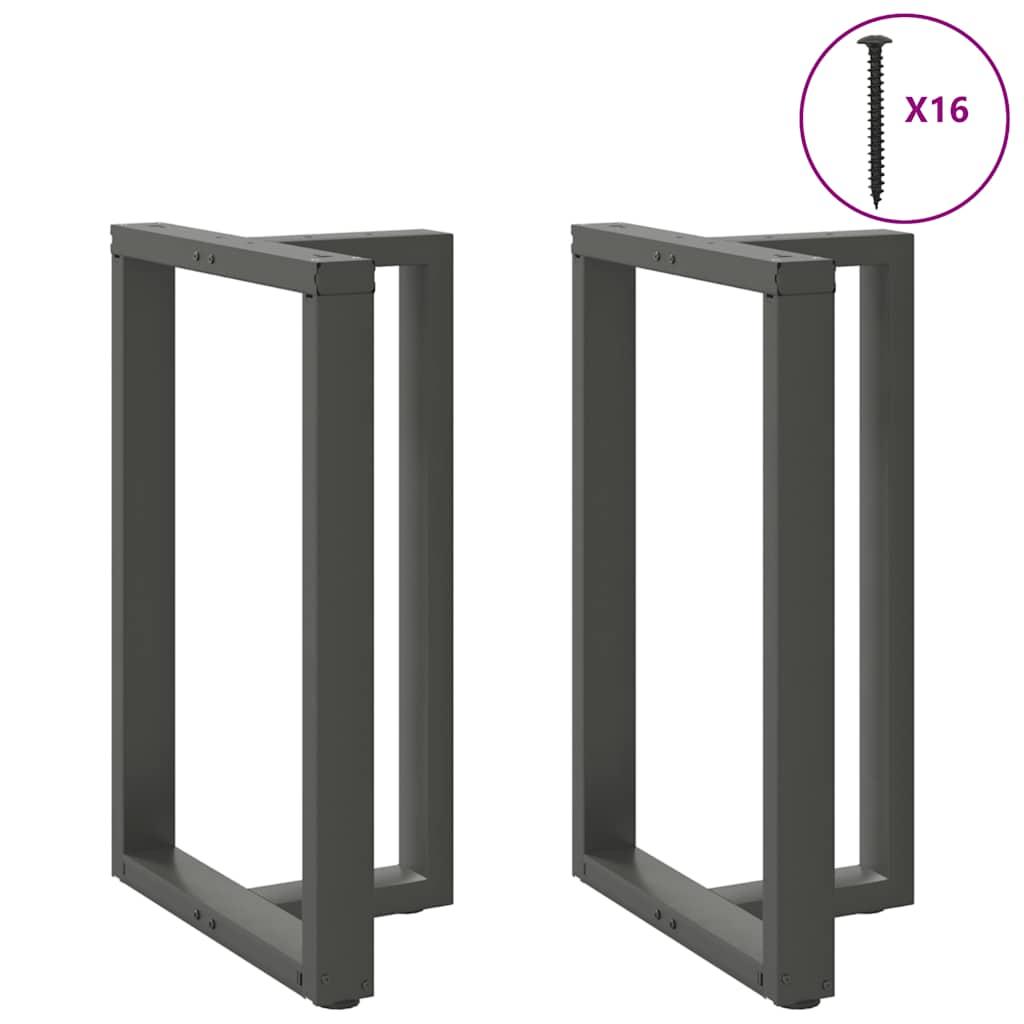 Barbordsben T-formet 2 stk 60x35x(90-91) cm stål antracitgrå