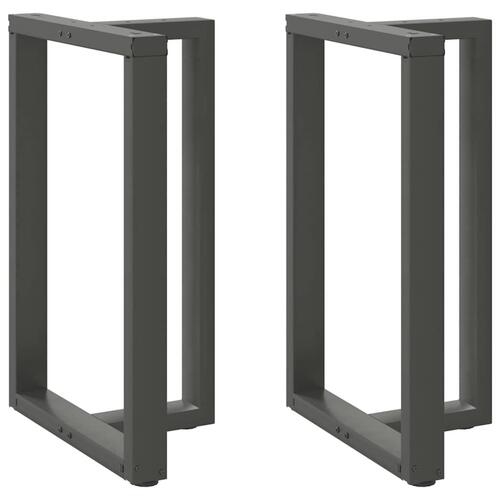 Barbordsben T-formet 2 stk 60x35x(90-91) cm stål antracitgrå