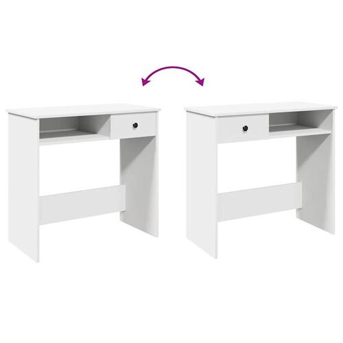 Skrivebord 80x40x75 cm konstrueret træ hvid