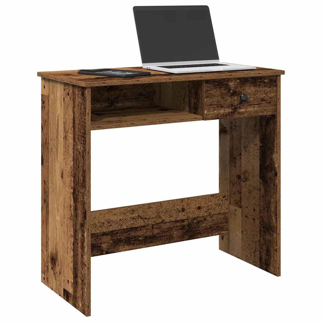 Skrivebord 80x40x75 cm konstrueret træ antikt træ