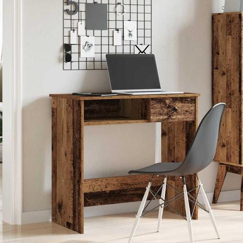 Skrivebord 80x40x75 cm konstrueret træ antikt træ