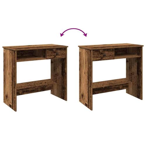 Skrivebord 80x40x75 cm konstrueret træ antikt træ