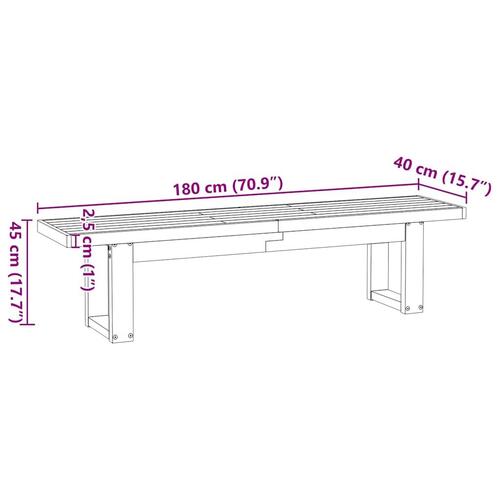 Spisebænk NOAIN U-formede ben 180x40x45 cm massivt træ fyrretræ