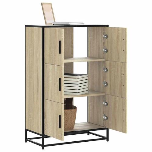 Skab 68x35x106,5 cm konstrueret træ og metal sonoma-eg
