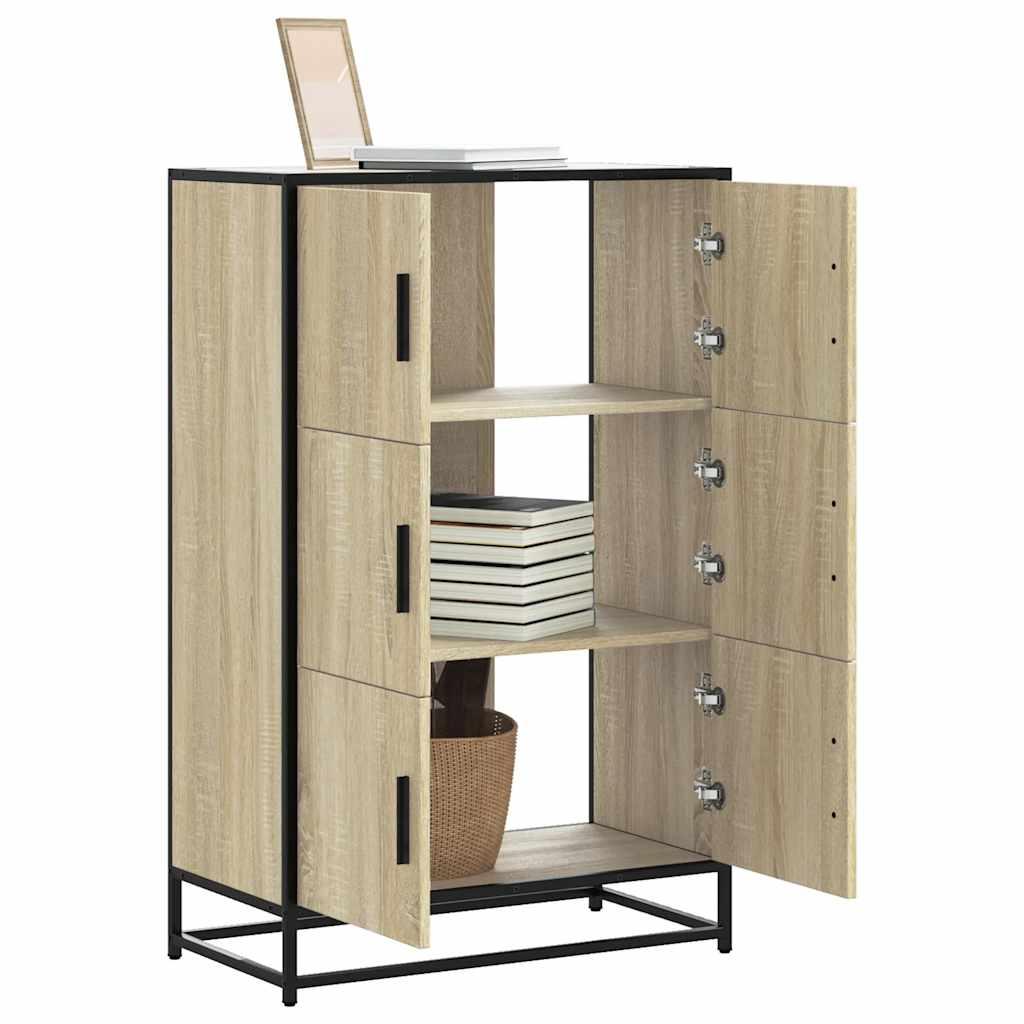 Skab 68x35x106,5 cm konstrueret træ og metal sonoma-eg