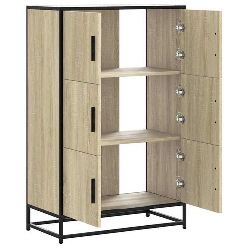 Skab 68x35x106,5 cm konstrueret træ og metal sonoma-eg