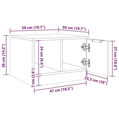 Sofabord 50x50x36 cm konstrueret træ kunsteg