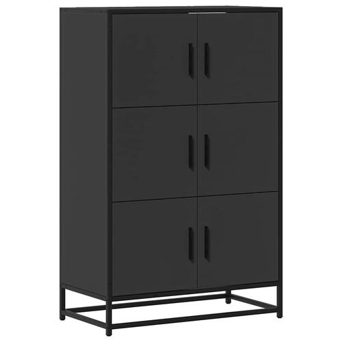 Skab 68x35x106,5 cm konstrueret træ og metal sort