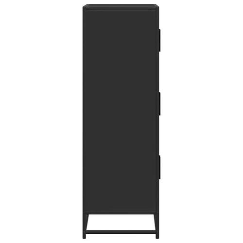 Skab 68x35x106,5 cm konstrueret træ og metal sort