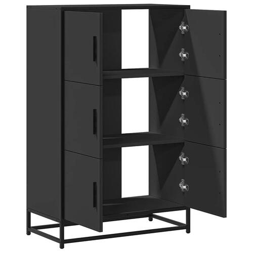 Skab 68x35x106,5 cm konstrueret træ og metal sort