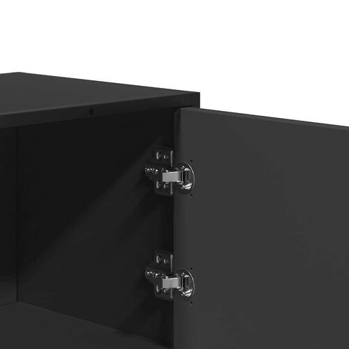 Skab 68x35x106,5 cm konstrueret træ og metal sort