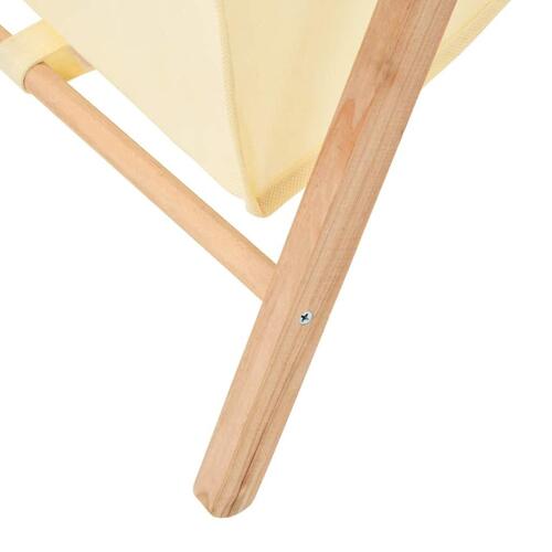 Vasketøjskurv cedertræ og stof beige 42 x 41 x 64 cm
