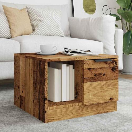 Sofabord 50x50x36 cm konstrueret træ antikt træ