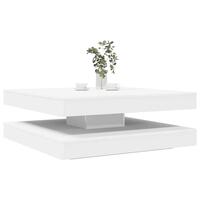 Sofabord 360 grader drejeligt 90x90x34,5 cm hvid
