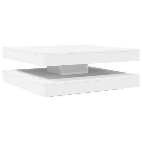 Sofabord 360 grader drejeligt 90x90x34,5 cm hvid