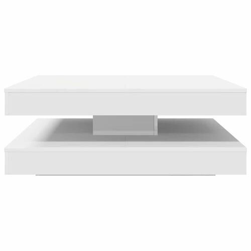 Sofabord 360 grader drejeligt 90x90x34,5 cm hvid
