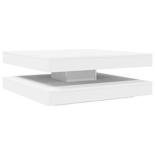 Sofabord 360 grader drejeligt 90x90x34,5 cm hvid