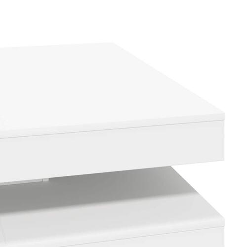 Sofabord 360 grader drejeligt 90x90x34,5 cm hvid
