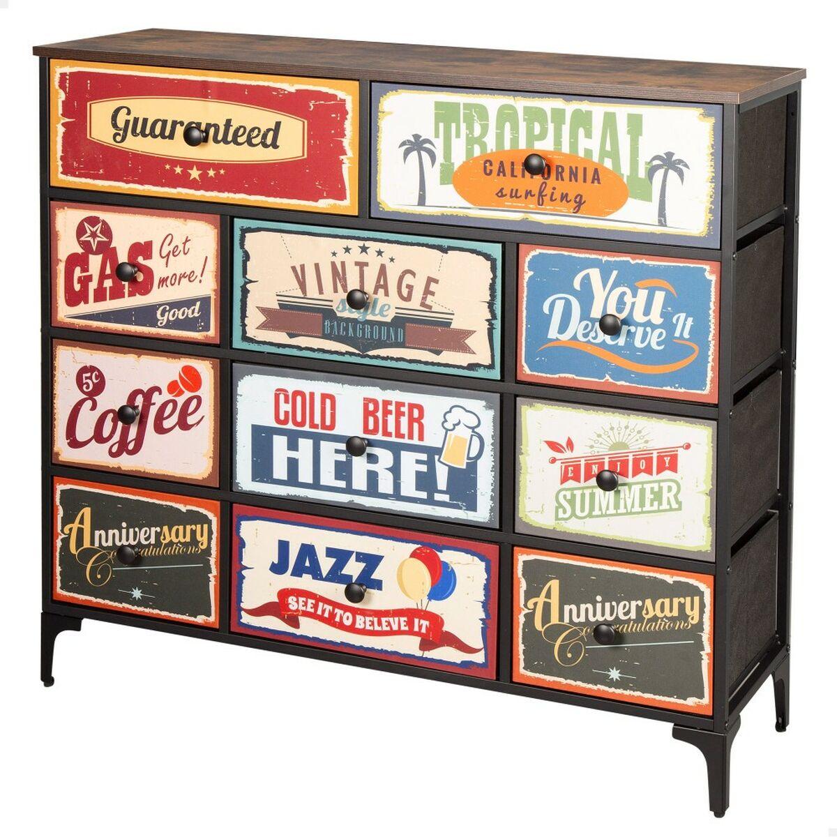 Max Home kommode Vintage - 103 × 98 × 30 cm, brun