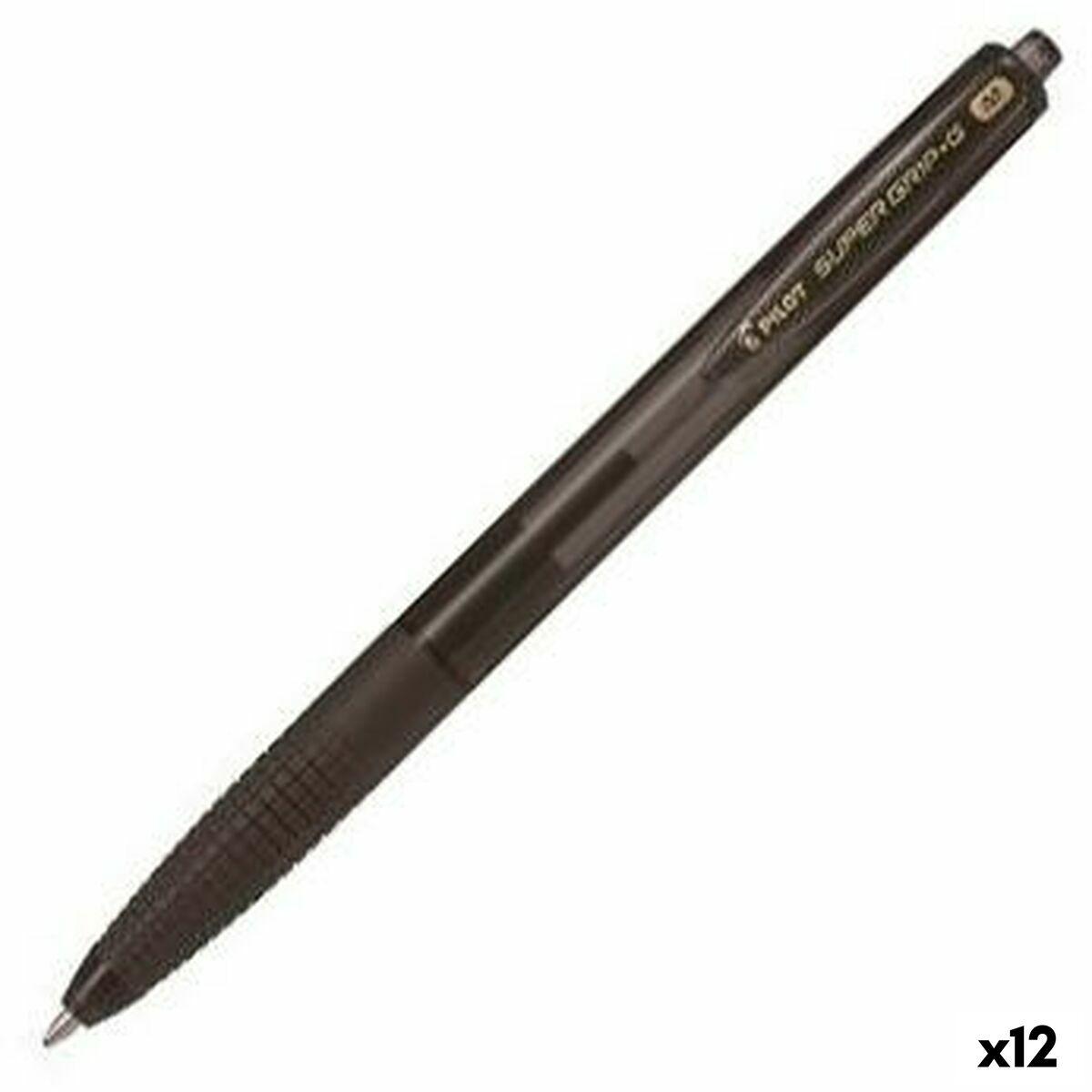 Pilot Supergrip G kuglepen - sort, 0,4 mm/1,0 mm, 12 stk.