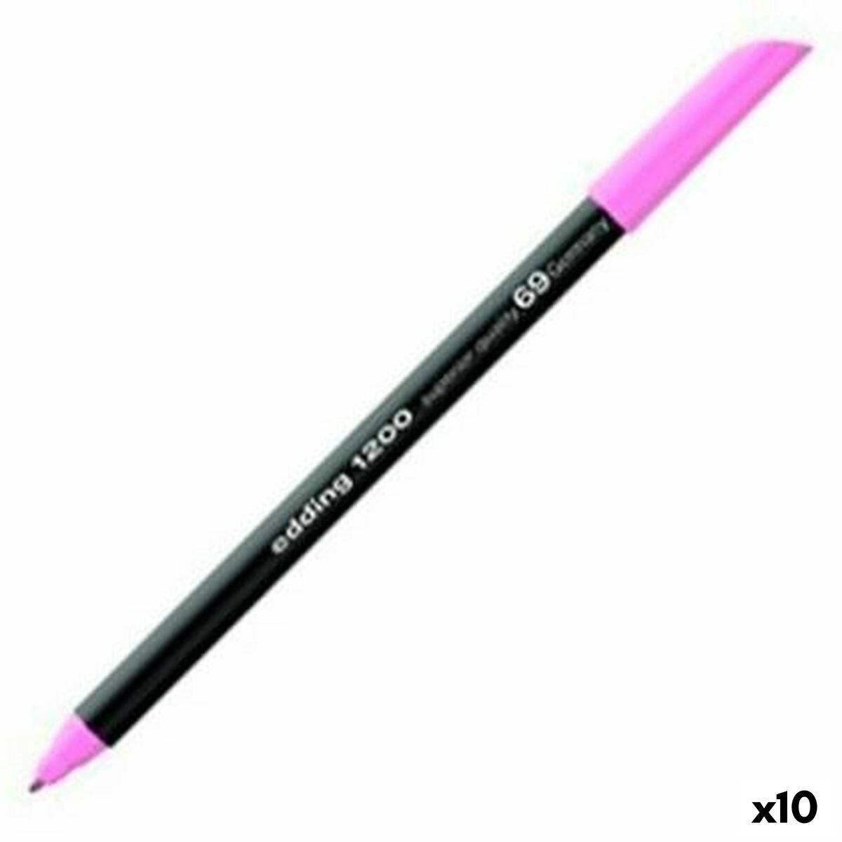 Edding 1200 fineliner - Neon Pink, 10 stk.