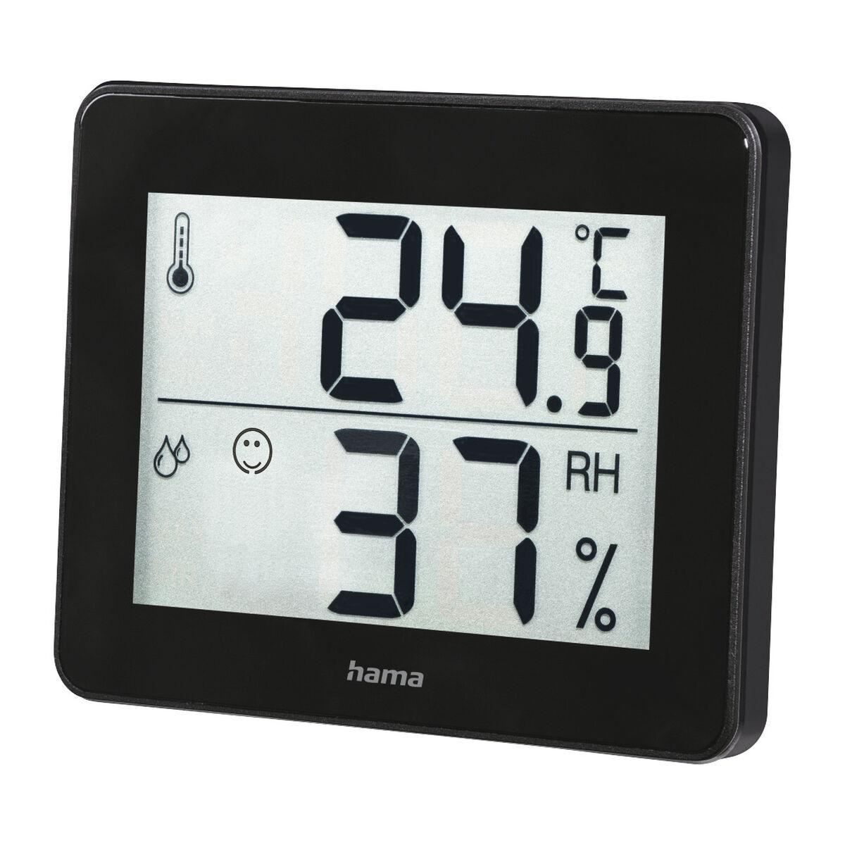 Hama TH-130 digital temperatur- og luftfugtighedsmåler, sort/hvid