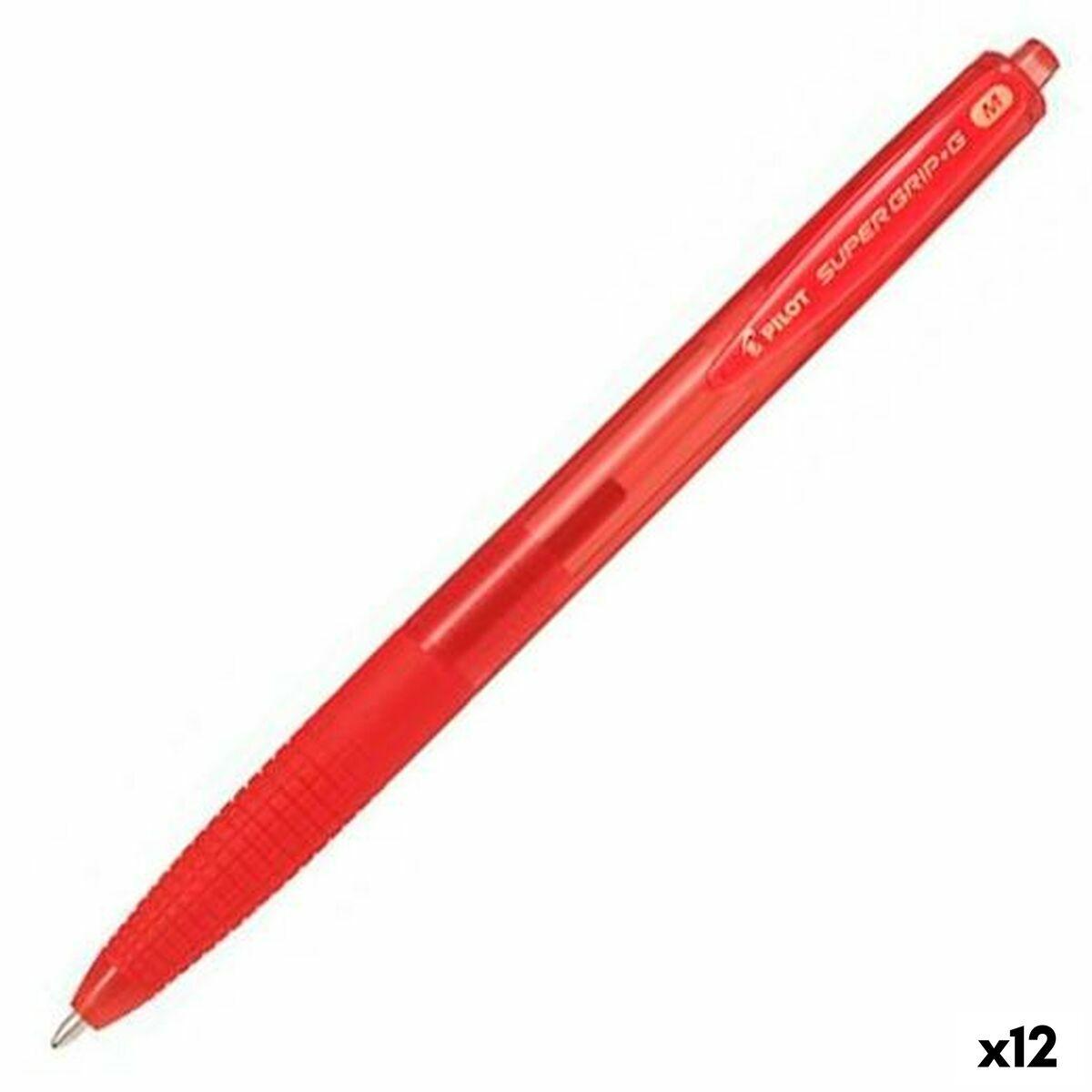 Pilot Supergrip G kuglepen - rød, 0,4 mm/1,0 mm, 12-pak