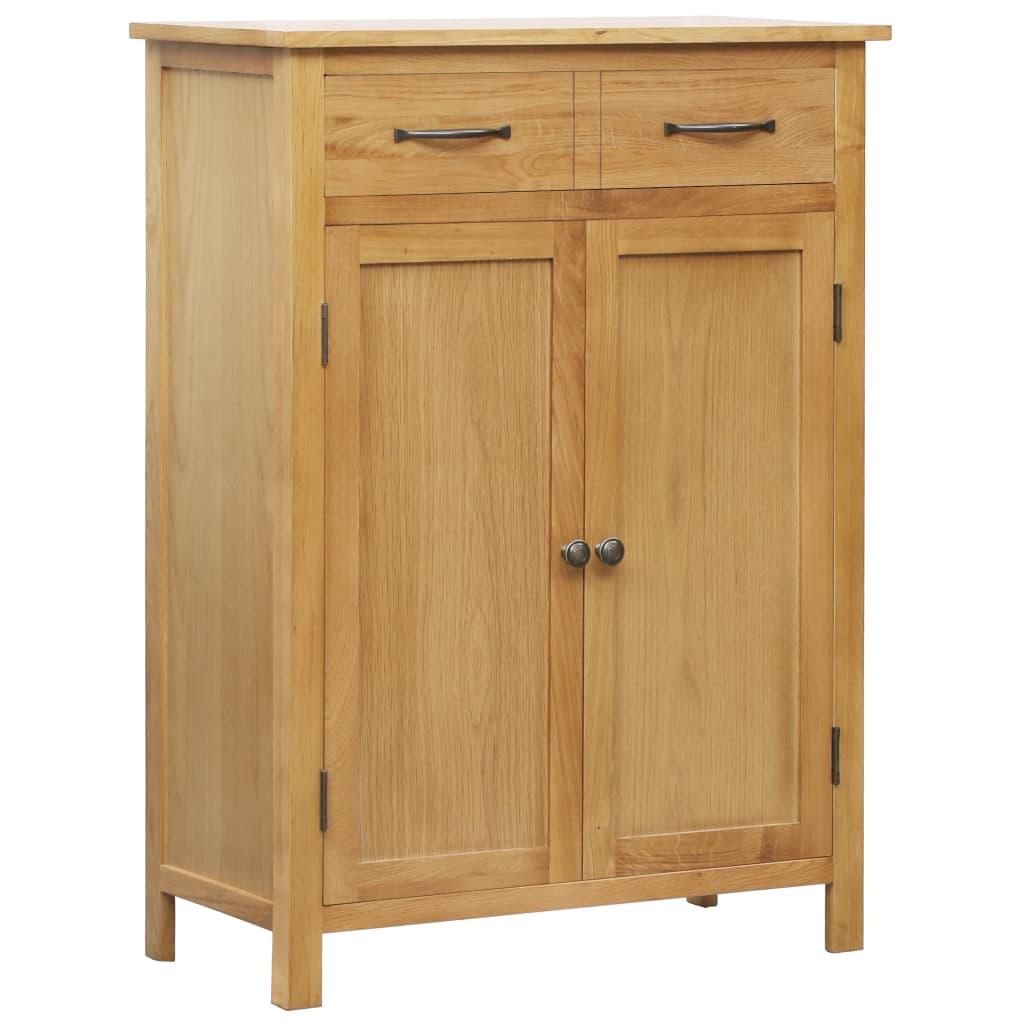 Skoskab 76 x 37 x 105 cm massivt egetræ